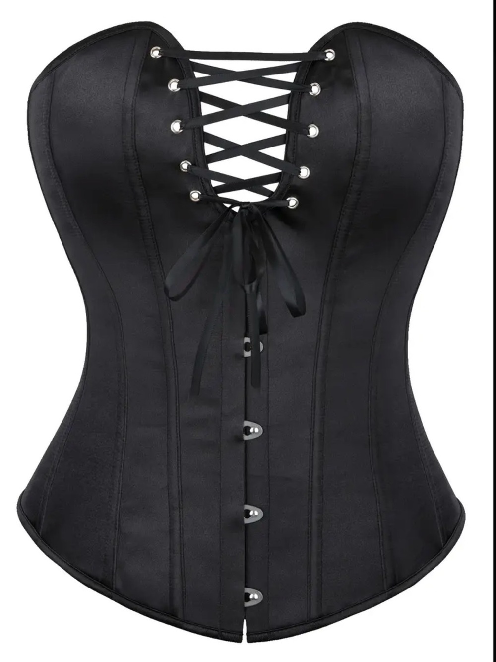 2X Black Lace-Up Corset Top NWT